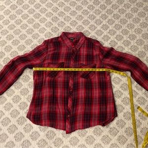 Red flannel blouse shirt, XL